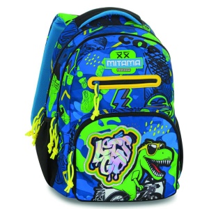 Ghiozdan Mitama New Plus, 3 compartimente, Cool Dino