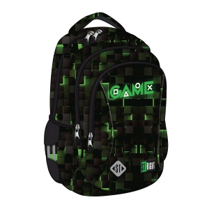 Ghiozdan scolar Majewski ST Right, BP26 XL, Green Game, 3 compartimente, 45 x 35 x 20 cm