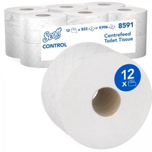 Hartie igienica Kimberly-Clark Scott Control cu derulare centrala, 2 straturi, alba, 204 m, 12 role/bax - Img 3