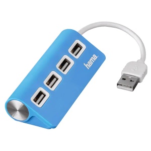 Hub USB HAMA 12179, USB 2.0, albastru - Img 2