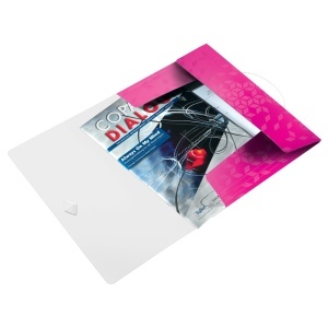 Mapa Leitz WOW cu elastic, PP, roz metalizat - Img 3