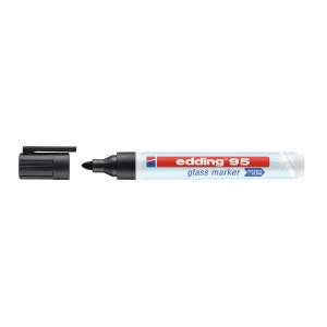 Marker Edding 95, suprafata sticla, varf rotund 1.5-3mm, negru