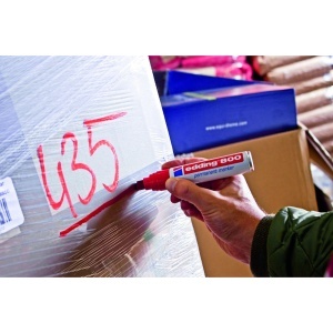 Marker permanent Edding 800, corp aluminiu, varf retezat, 4-12 mm, negru - Img 2