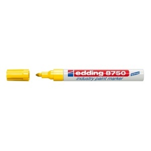 Marker permanent Edding 8750, cu vopsea, corp aluminiu, varf rotund, 2-4 mm, galben