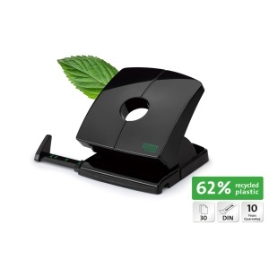 Perforator Novus B230 re+new, 30 coli, negru, 62% pp reciclat - Img 2
