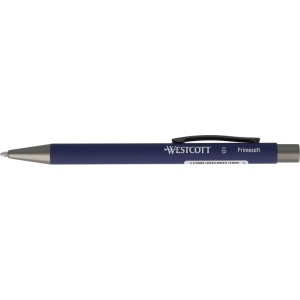 Pix cu mecanism Westcott PrimeSoft XB, aluminiu reciclat, 0,7 mm, corp albastru, scriere albastra
