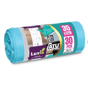 Saci menaj HDLD, turcoaz, 35L, 14 microni, 30 bucati/rola