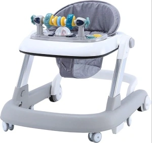 Premergator Copii 2 in 1 Reglabil Tarossy®, Pliabil, Roti 360 Grade, Gri