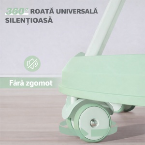 Premergator Reglabil pentru Bebelusi , Pliabil cu 3 Jucarii, Roti silicon, Verde - Img 4