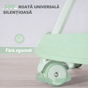 Premergator Reglabil pentru Bebelusi , Pliabil cu 3 Jucarii, Roti silicon, Verde - Img 4