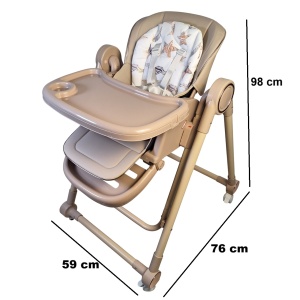 Scaun de Masa 3in1 pentru Bebelusi si Copii, Tarossy®, cu Balansoar, Crem - Img 6