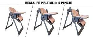 Scaun de Masa 3in1 pentru Bebelusi si Copii Tarossy®,Inaltime Ajustabila, Roz - Img 3