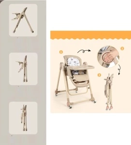 Scaun de Masa 3in1 pentru Bebelusi si Copii, Tarossy®, cu Balansoar, Crem - Img 3