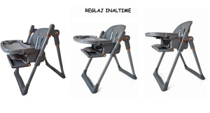 Scaun de Masa 3in1 pentru Bebelusi si Copii Tarossy®,Inaltime Ajustabila, Gri - Img 2