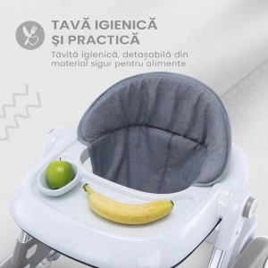 Premergator Copii 2 in 1 Reglabil Tarossy®, Pliabil, Roti 360 Grade, Gri - Img 5
