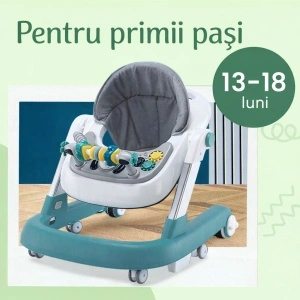 Premergator Copii 2 in 1 Reglabil Tarossy®, Pliabil, Roti 360 Grade, Verde - Img 3