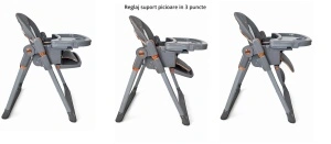 Scaun de Masa 3in1 pentru Bebelusi si Copii Tarossy®,Inaltime Ajustabila, Gri - Img 6