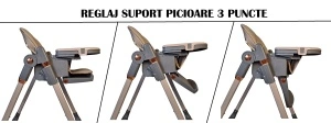 Scaun de Masa 3in1 pentru Bebelusi si Copii Tarossy®, Inaltime Ajustabila, Crem - Img 5