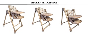 Scaun de Masa 3in1 pentru Bebelusi si Copii, Tarossy®, cu Balansoar, Crem - Img 4