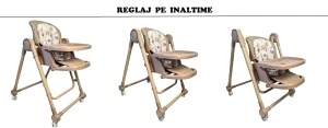 Scaun de Masa 3in1 pentru Bebelusi si Copii, Tarossy®, cu Balansoar, Crem - Img 4