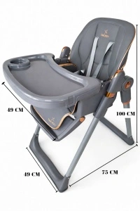 Scaun de Masa 3in1 pentru Bebelusi si Copii Tarossy®,Inaltime Ajustabila, Gri - Img 3