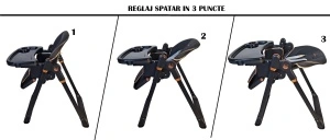 Scaun de Masa 3in1 pentru Bebelusi si Copii Tarossy®,Inaltime Ajustabila, Negru - Img 6