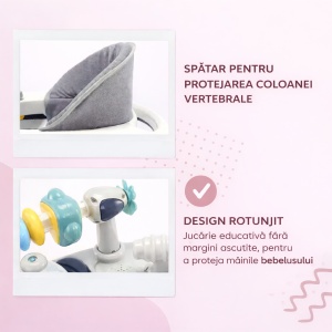 Premergator Copii 2 in 1 Reglabil Tarossy®, Pliabil, Roti 360 Grade, Rosu-Grena - Img 2