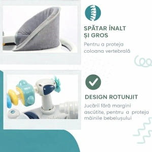 Premergator Copii 2 in 1 Reglabil Tarossy®, Pliabil, Roti 360 Grade, Verde - Img 4