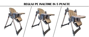 Scaun de Masa 3in1 pentru Bebelusi si Copii Tarossy®, Inaltime Ajustabila, Crem - Img 6