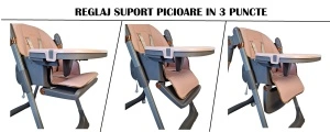 Scaun de Masa 3in1 pentru Bebelusi si Copii Tarossy®,Inaltime Ajustabila, Roz - Img 5