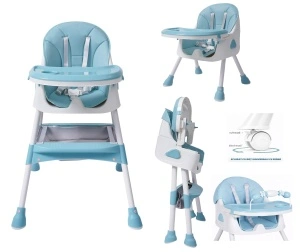 Scaun de Masa 3in1 pentru Bebelusi si Copii Tarossy®, Varsta 6 - 36 luni, Inaltime Ajustabila, Centura de Siguranta in 5 Puncte, Tavita Reglabila si Detasabila, Loc Depozitare, Verde Menta