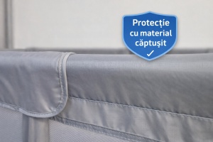 Tarc de Joaca pentru Copii Tarossy®, 180x150 cm, Spatiul de Joaca, 4 x Inele de Sustinere, Plasa de Protectie, 2 Usi cu Fermoar, Varsta 0-5 ani, Gri - Img 5