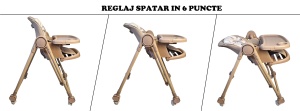 Scaun de Masa 3in1 pentru Bebelusi si Copii, Tarossy®, cu Balansoar, Crem - Img 5