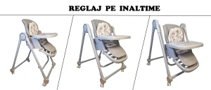 Scaun de Masa 3in1 pentru Bebelusi si Copii, Tarossy®, cu Balansoar, Gri - Img 6