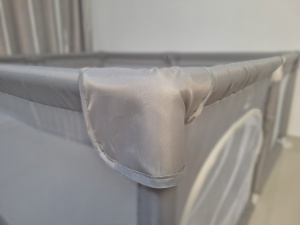 Tarc de Joaca pentru Copii Tarossy®, 180x150 cm, Spatiul de Joaca, 4 x Inele de Sustinere, Plasa de Protectie, 2 Usi cu Fermoar, Varsta 0-5 ani, Gri - Img 6