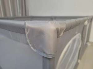 Tarc de Joaca pentru Copii Tarossy®, 180x150 cm, Spatiul de Joaca, 4 x Inele de Sustinere, Plasa de Protectie, 2 Usi cu Fermoar, Varsta 0-5 ani, Gri - Img 6