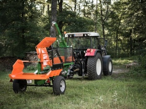 Despicator lemn orizontal SplitMaster 30 mobil TURBO - actionare la priza de putere a tractorului / motor electric trifazat 15 kW - Img 3