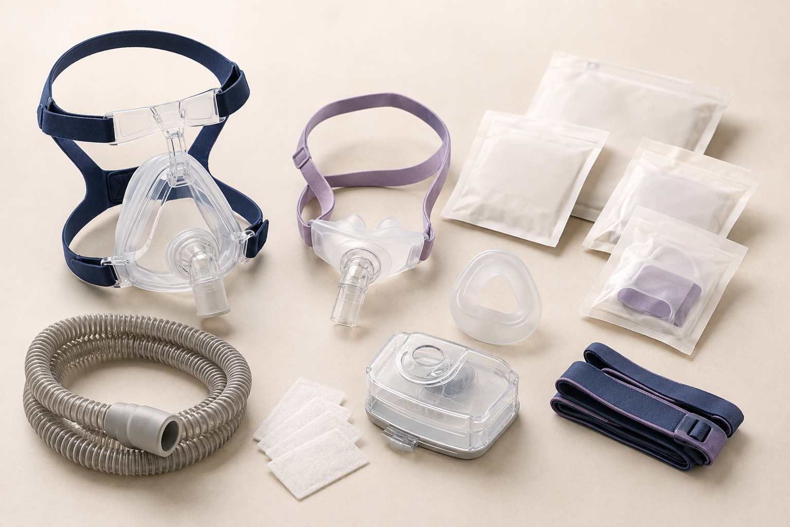 Cat de des se schimba masca, perna de silicon, filtrul si furtunul CPAP
