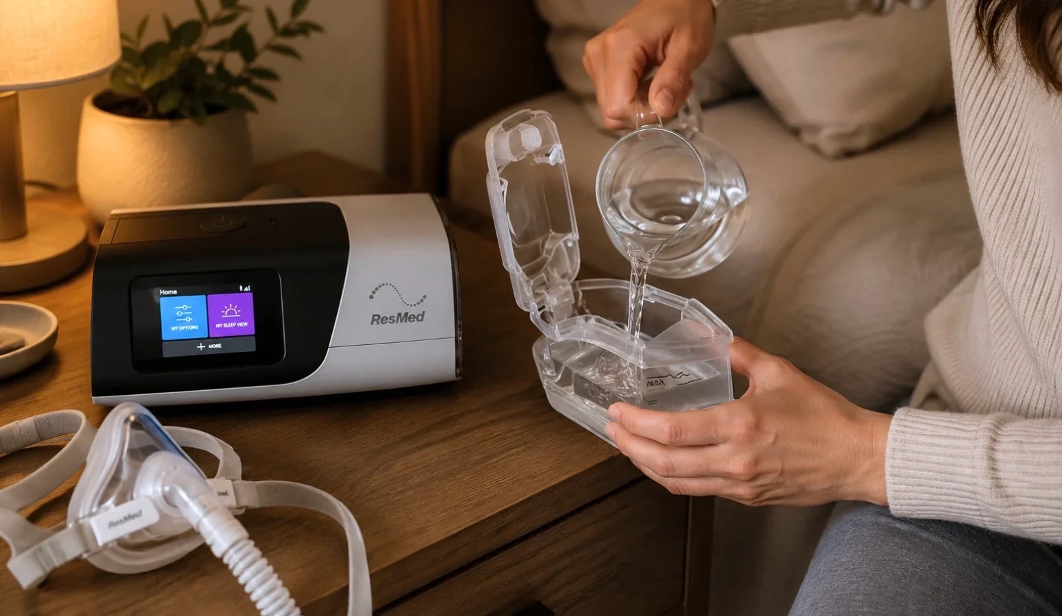 Umidificatorul CPAP in sezonul rece: setari, ce apa folositi si cum il intretineti