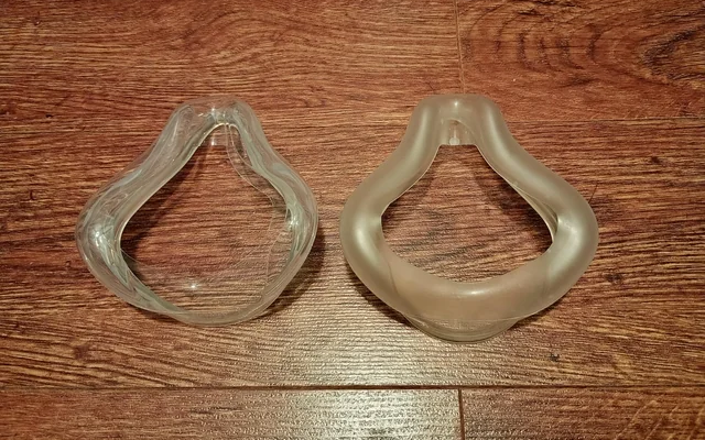 perna de silicon masca CPAP noua comparata cu una uzata