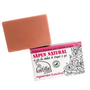 Sapun natural cu ulei din samburi de struguri si goji - regenerator & emolient, Lucille, 90 g - Img 4