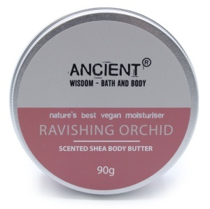 Unt de corp vegan Shea, aroma Orhidee 90g, Ancient Wisdom - Img 3