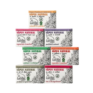 Set 7 sapunuri naturale cu uleiuri esentiale Lucille, 7 x 90g