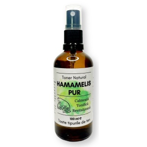 Toner facial natural Lucille - Hamamelis Pur, calmant, tonifiant si hidratant, ideal pentru toate tipurile de ten, 100 ml