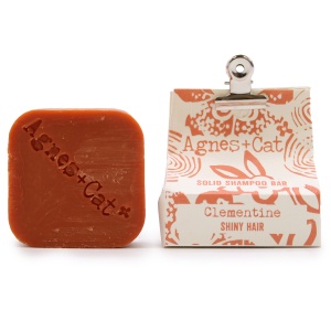 Sampon Solid Agnes & Cat – Clementine Par Stralucitor - Handmade, Vegan, Fara SLS/SLES/Parabeni, Pentru Toate Tipurile de Par, Zero Waste, 60 g