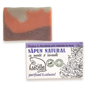 Sapun natural cu menta si lavanda - purifiant si calmant, Lucille, 90 g