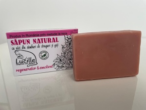 Sapun natural cu ulei din samburi de struguri si goji - regenerator & emolient, Lucille, 90 g - Img 2