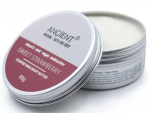 Unt de corp vegan Shea, aroma Capsuni 90g, Ancient Wisdom