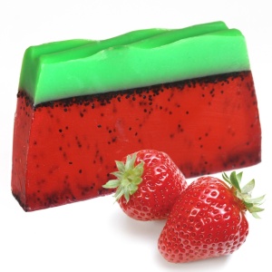 Sapun artizanal cu glicerina "Lucille - Deliciul Fructelor", capsuni si caramel, 90 g