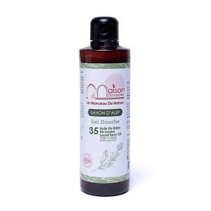 Gel de dus natural de Alep cu 35% ulei de dafin, pentru toate tipurile de piele, purificator si hidratant, fabricat artizanal in Siria, 250 ml, Maison du Laurier